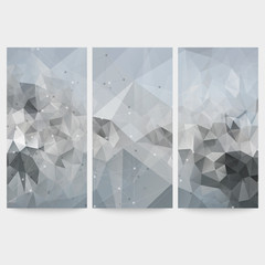 Set of abstract backgrounds, molecule structure, triangle design