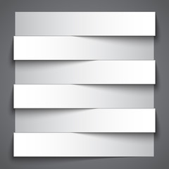 Infographics blank paper stripe banners with shadows on dark