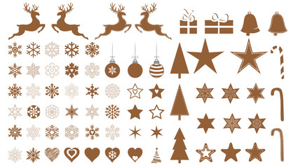 Weihnachtsornamente in braun