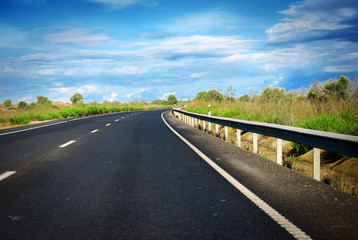 Fototapeta premium Empty asphalt road in summer.