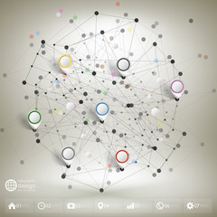 Infographic network with pointer marks for business, template