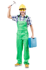 Industrial worker isolated on the white background