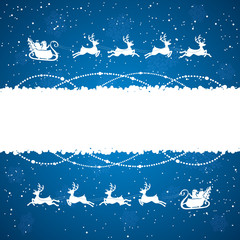 Santa on blue Christmas background