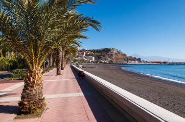 Naklejka premium Seaside promenade San Sebastian town, La Gomera island, Spain
