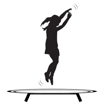girl jumping trampoline