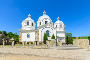 White church in Szlachtowa village, Pieniny Mountains, Poland