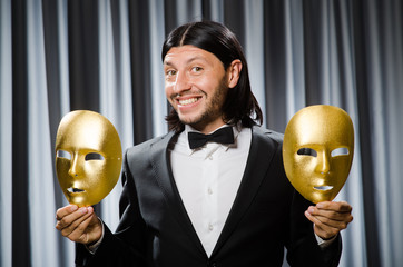 Funny concept with theatrical mask