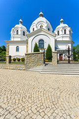White church in Szlachtowa village, Pieniny Mountains, Poland