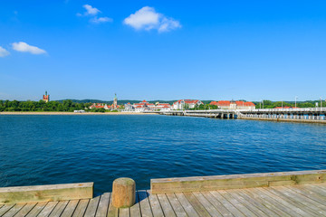 Obraz premium Wooden pier Molo in Sopot town in summer, Baltic Sea, Poland