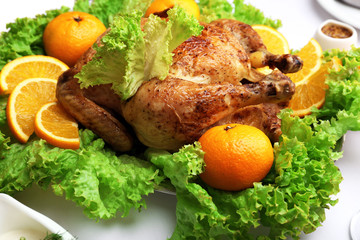 Baked chicken for festive dinner