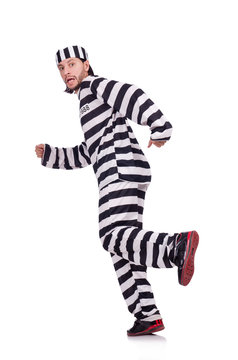 Prison inmate isolated on the white background