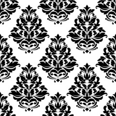 Damask style bold arabesque seamless pattern