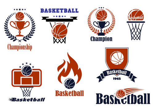 Basketball  game emblems and banners