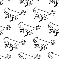 Seamless pattern of a stylized monkey