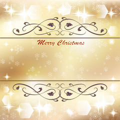 gold Christmas background, vector illustration