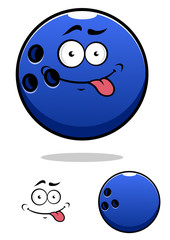 Colorful blue cartoon bowling ball