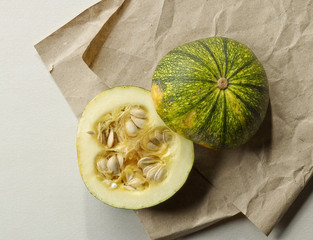 half of green pumpkin