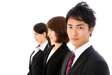asian  businessgroup on white background