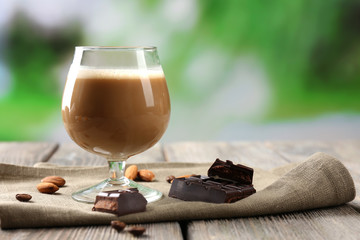 Espresso cocktail served on table