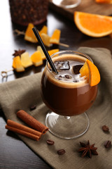 Espresso cocktail served on table