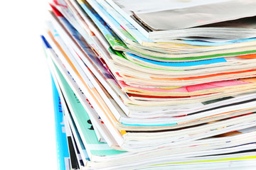 Many magazines close up