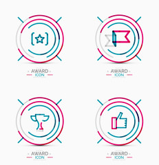 Award icon set, Logo collection