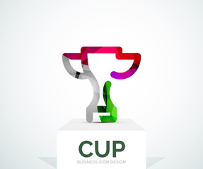 Abstract colorful logo design, cup