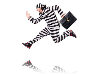 Fototapeta premium Prison inmate isolated on the white background