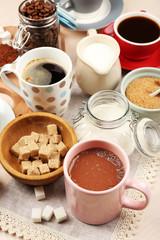 Fresh coffee with several ingredients