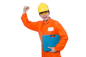 Industrial worker isolated on the white background
