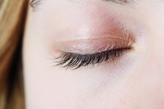 Closed Female Eye Close-up