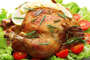 Baked chicken for festive dinner
