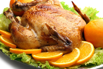Baked chicken for festive dinner
