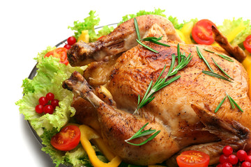 Baked chicken for festive dinner