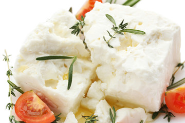 Feta cheese close-up