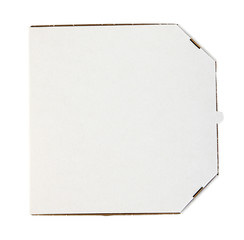 Cardboard pizza box, isolated on white