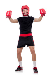 Funny boxer isolated on the white