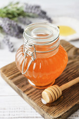 Honey in jar