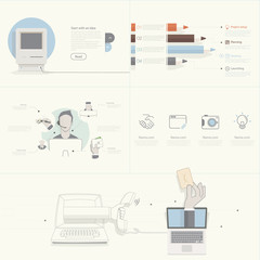 flat design concepts for business strategy and creative process.