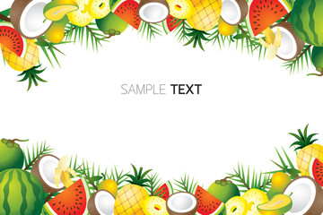 Mixed Tropical Fruits, Frame, Border