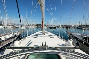 Foto op Plexiglas view from super sail boat yacht in a marina  © William Richardson