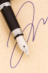 Unterschrift und Füllhalter