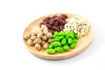 beans on wood plate