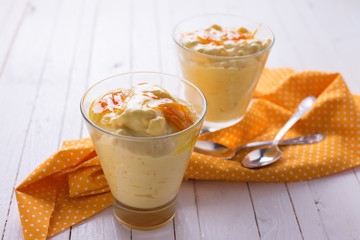 Panna cotta with oranges