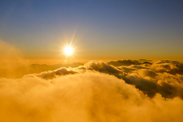 fog from fansipan summit in sapa vietnam
