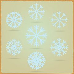 Snowflake winter. set of vectors