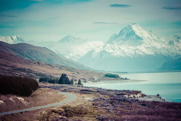 Schilderijen op glas Cinematic Road to Mount Cook , New Zealand. © Curioso.Photography
