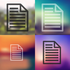 paper icon on blurred background