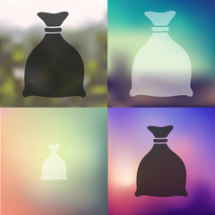 sack icon on blurred background