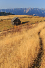 Mountain rural scenery in autumn, in Transylvania